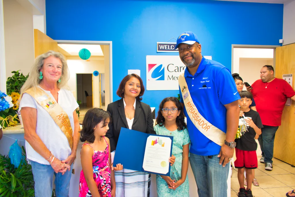 Carefront Medical Group MD Dr. Lajja Patel with San Antonio community Ambassdor